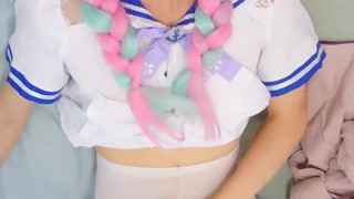 Hololive aqua masturbation and cum in pantyhouse