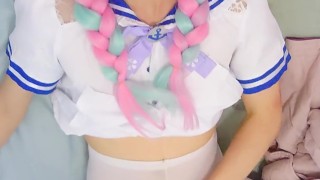 Hololive aqua masturbation and cum in pantyhouse