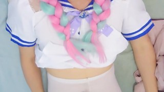 Hololive aqua masturbation and cum in pantyhouse