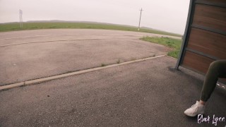 Risky Public Blowjob on a Bus Station near the Road - Almost Caught! - Black Lynn