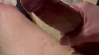 Sloppy big white dick blowing a huge load