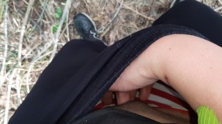 We smoke and masturbate horny pussies in a public place - Lesbian_illusion