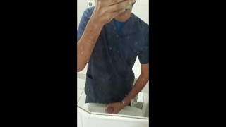 Nurse in hospital bathroom