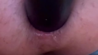 gorgeous wet rosebud gets fucked by a long dildo and doesn't close anymore