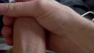 Crazy messy pre-cum solo stroke - tons of precum