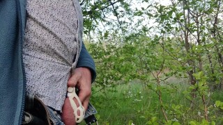 Locked guy is risky pissing near the public road.