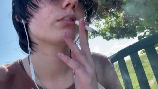 Transboy smokes after school