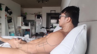 Jerking off asian