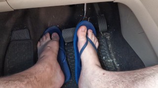 ManToes Pedal Pumping In Tiny Thongs
