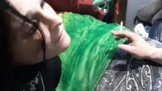 .. SMOKING BOSS MILF TRYING DADDY'S NEW BLOWJOB MACHINE