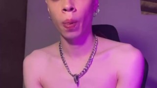 blonde teen boy smoking and jerking (teen,18+)