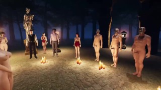 (Angel's Awakening) 6/7 Secret society, double penetration and orgy in nature