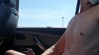 Public masturation on a parking lot