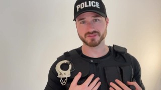 Giant growth police officer donut
