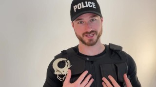 Giant growth police officer donut