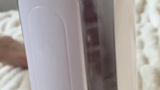 Daddy gets blown by electric blowjob machine