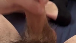 jerking my big uncut college dick till I explode