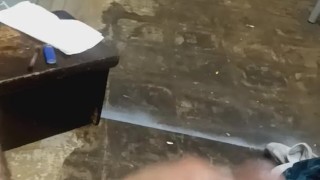 Cumming in a Dirty Storage Room at my Friend's Job.