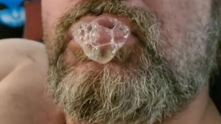 My Friend Robin Records Me Blowing Bubbles with Mouthful of My Cum!