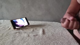 Masturbating with hentai