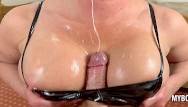 Big Tits Cyntia Mommy Sloppy Blowjob And Boobs Fucking in Bra