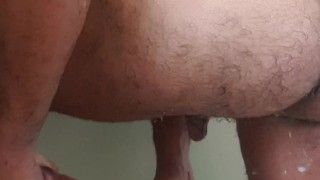 Fit hairy farm lad self DP with 2x FAAK dog knot dildo then deep with humongous horse dildo til cum