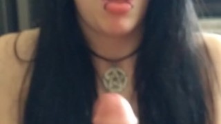 Hot teen Violette Black gives a very hot handjob & deepthroat P.O.V