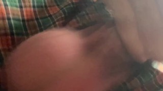 dick out of boxers in kitchen