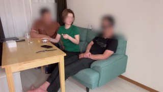 「初複数プレイ」彼の後輩君が食事に来てノーブラで対応したら後輩君とエッチな流れに❤寝取られちゃった❤爆笑も「前編です」 NTR/日本人/熟女/巨乳/パイパン/無修正/潮吹き/変態/中出し/人妻/浮気