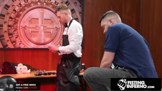 Butthole Barber Fist Fucks Horny Client - Logan Bell, Nathan Daniels - FistingInferno