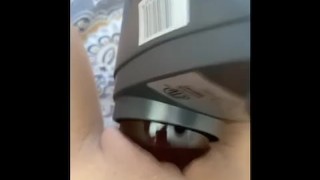 FAT PUSSY ORGASMS ON PULSATING MASSAGER