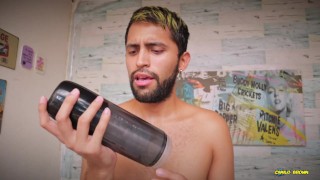 Free Vid QUTOYS Mermaid automatic masturbator and penis pump on my big uncut cock makes me cum hard