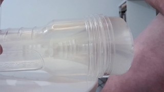 Vocal guy fucks a tight clear fleshlight (Synced Lovense and Satisfyer Patterns)