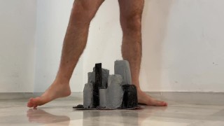 Macrophilia - giant rains cum on city