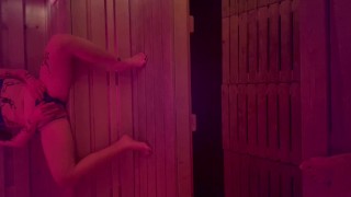Flashing a Stranger in Public Sauna (more on onlyfans @ girlsonfilm333)