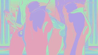 Gay couple in nightclub cartoon porn