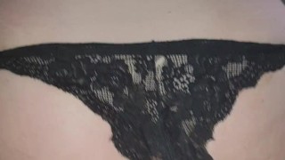 Married Amateur Reverse Cowgirl, Thong Pulled to the Side