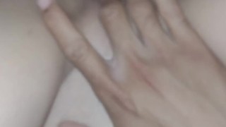 Making her tight British pussy squirt everywhere before getting creampied