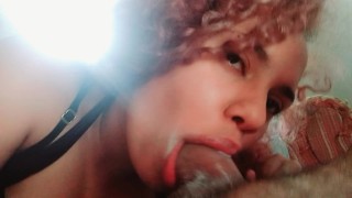 looking at his dick on camera fucking my open mouth till my throat is filled with creampie🍆🥛🥛🫦💦