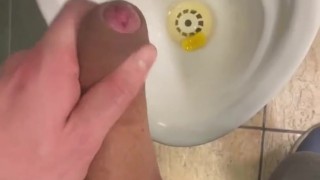 Having a quick piss in public toilets