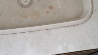 Jerking off in an abandoned trailer