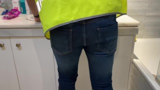 Plumber unaware exposed ass crack