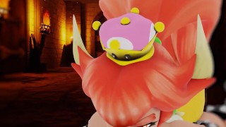 bowsette plays with my masculine nipples.