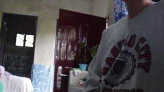 Cum in the Kitchen - Jakol sa Kusina Habang May Nanunuod ng TV