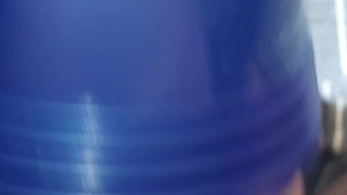 Young Chubby Guy Uses Fleshlight Boost Blow Mouth for the first time