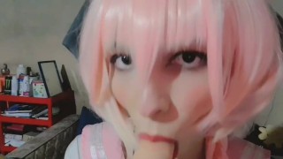 Astolfo makes blowjob in very tasty dildo