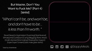 [M4M] Your Sex Slave "Boyfriend" Cries and Begs to Be Fucked (But Master! part 4/4) [Audio]