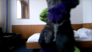 Under the cute Wolf is a locked Kinkster