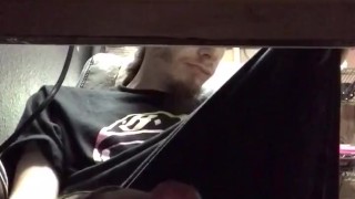 Stroking my cock in the work office😈