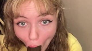 This petite college age blondie loves bbc!